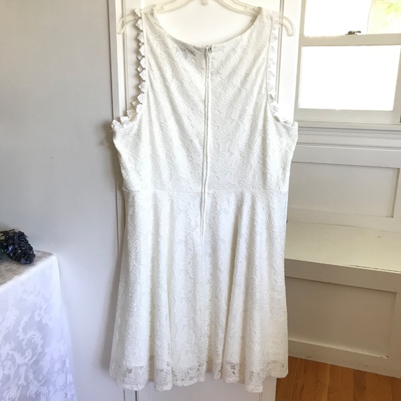 CITY STUDIO Lace Fit & Flare Dress Sleeveless White Women’s Plus Size 22W 1X - Picture 8 of 16